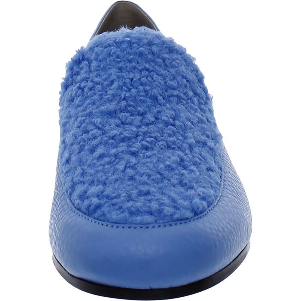 Vionic Womens Frieda Blue Leather Slip On Round Toe Loafers Shoes New_3
